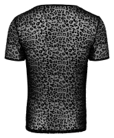 T-shirt homme filet fin avec imprimé léopard floqué