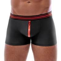 Pantaloncini da uomo nero lucido opaco-rosso