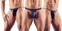Herren String-Set Wetlook 3er-Pack