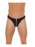 Mens Thong w. Zipper black