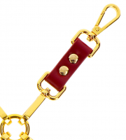 Hog-Tie Croix de Fers rouge-or simili-cuir
