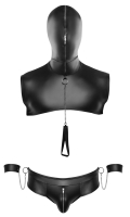 Hoodie-Top Thong Wrist Cuffs & Leash Mattlook Fetish-Set slightly elastic Zippers & Chain-Leash by SVENJOYMENT cheap