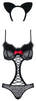 Cat-Costume Teddy Obsessive Gepardina dotted with Front-Lacing underwired Cups adjustable Shoulder-Straps buy