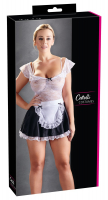 Waitress Mini Dress w. Apron & transparent Lace-Top