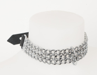 Chain Collar w. Leather Strap