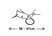 Ketten-Halsband m. Lederriemen gedrehte silberfarbene Zierketten & D-Ring mit Schnallenverschluss von ZADO kaufen