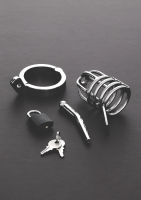 Chastity Penis Cage w. Urethral Plug Attica Stainless Steel