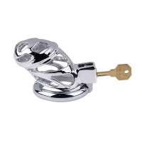 Gabbia di castità con serratura integrata Lock Love 50 mm con cockring incernierato gabbia per il pene in acciaio acquistare a buon mercato