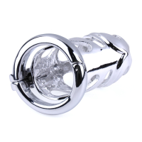 Chastity Cage w. integrated Lock Lock-Love 50mm w. hinged Cock-Ring chrome plated Steel by COCKLOCK buy cheap