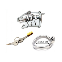Chastity Cage w. integrated Lock Tiger-Head 45mm