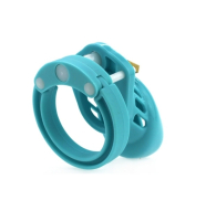 Keuschheitskäfig Silikon 7x3.3cm blau mit 5 verschiedenen Cockringen & Vorhängeschloss von COCKLOCK kaufen