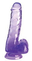 Godemiché King Cock m. Testicules 6-Inch transparent-violet