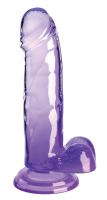 King Cock Dildo m. Hoden 7-Inch transparent-violett