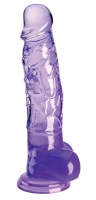 King Cock Dildo w. Balls 8-Inch transparent-purple