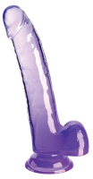 King Cock Dildo m. Hoden 9-Inch transparent-violett