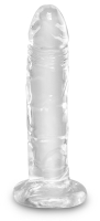 King Cock Dildo w. Suction Base 6-Inch transparent