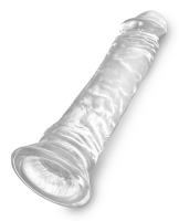 King Cock Dildo w. Suction Base 8-Inch transparent