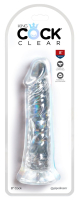 King Cock Dildo w. Suction Base 8-Inch transparent