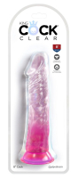 Gode King Cock avec ventouse 8-Inch transparent-rose