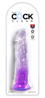 Gode King Cock avec ventouse 8-Inch transparent-violet