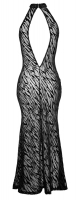 Kleid transparent knöchellang Netz & Flockprint Tiger