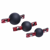 PU-Leather Gag w. 3 Silicone Balls bicolor