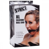 Mouth Gag w. Silicone Ball XL lockable PU-Leather