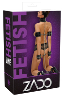 Full Body Restraint Kit Leather Chain Zado Real Leather Neck Restraint Wrist & Ankle & upper Arm Cuffs by ZADO buy