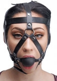Head Harness Leather w. ABS Ball Gag