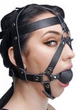 Head Harness Leather w. ABS Ball Gag