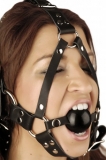 Head Harness Leather w. Silicone Ball Gag