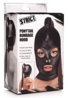 Kopfhaube geschnürt Ponytail Bondage Hood Kunstleder braun