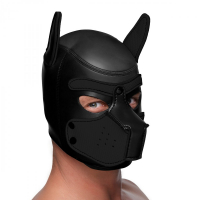 SM-Hood Dog-Head Spike Neoprene Puppy Hood black