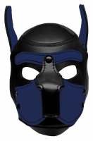 Kopfhaube Hund Neopren Puppy Hood schwarz-blau