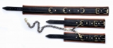Kunstleder Halsband Handfessel Set bicolor Coax Fesselset mit Kette aus weichem Material von Master Series kaufen