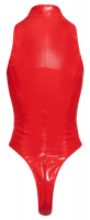 Vinyl Body Suit w. Collar & long Zipper red