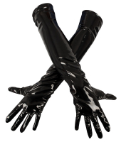 PVC Vinyl Gloves w. elastic Inserts black
