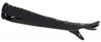 Lack Handschuhe m. Elastikeinsätzen schwarz