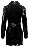 PVC Vinyl Mini Dress-Coat Black Level