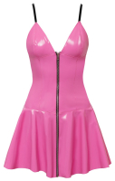 Vinyl Mini Dress w. flared Skirt pink