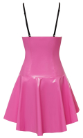 Mini-robe laquée avec jupe évasée rose