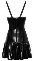 Vinyl Mini Dress w. flared Skirt black