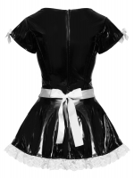 Vinyl Mini-Dress Costume w. Lace Service Maid