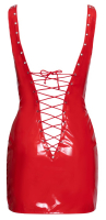 Mini-robe laquée avec lacets rouge