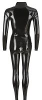 Long Sleeve Catsuit Latex w. Collar & Zippers black