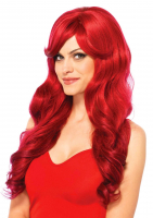 Long Hair Wig red w. Waves Caren