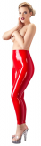 Latex Leggings taillenhoch rot