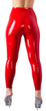 Rubber Leggings waist-high red