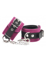 Leather Ankle Cuffs Soft Velours pink