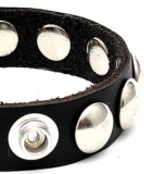 Leather Cock Ring w. Round Head Rivets & Snap Closure